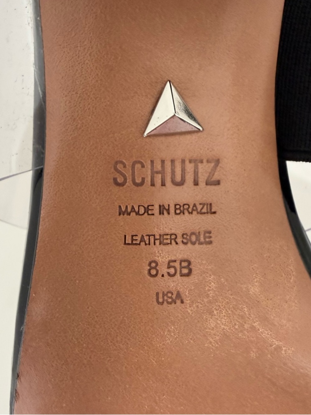 SCHUTZ Victorie Block Heel Mule Sandal Black Size 8.5 - Picture 10 of 11